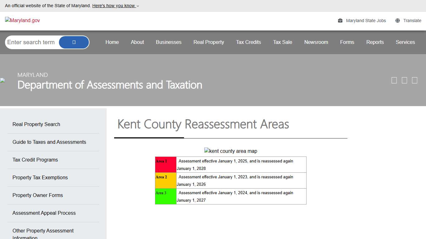 Kent County Reassessment Areas