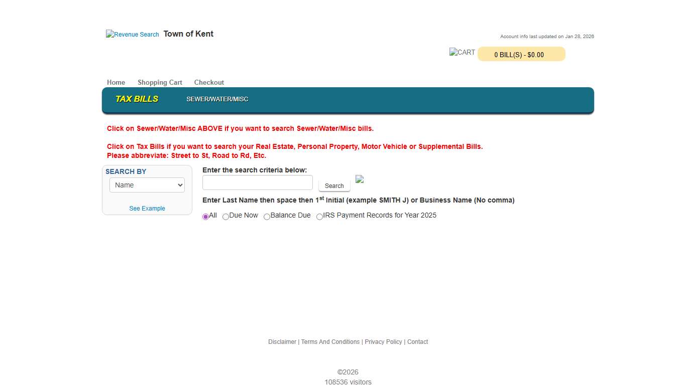 Town of Kent - Tax Bills Search & Pay